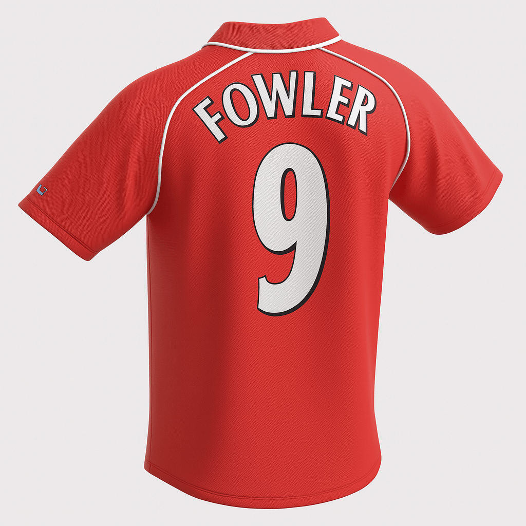 2000–02 Liverpool Home Fowler #9 (Feels Like New) - Size M