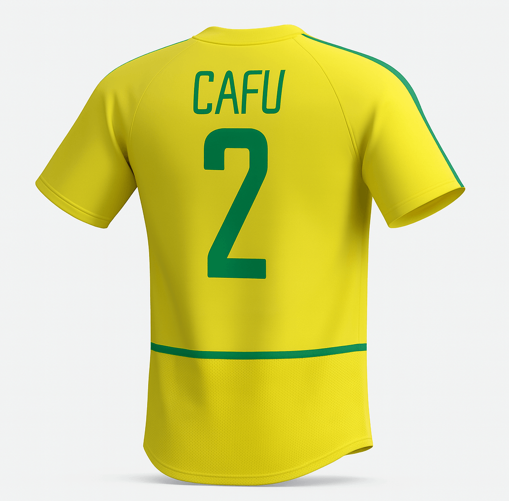 2002 Brazil Home Cafu #2 (Feels Like New) - Size S