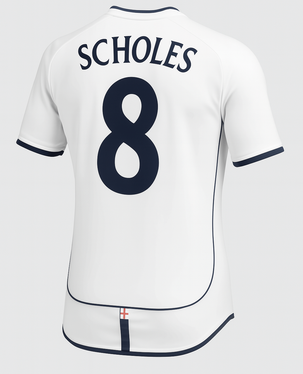 2002 England Home Scholes #8 (Feels Like New) - Size XL