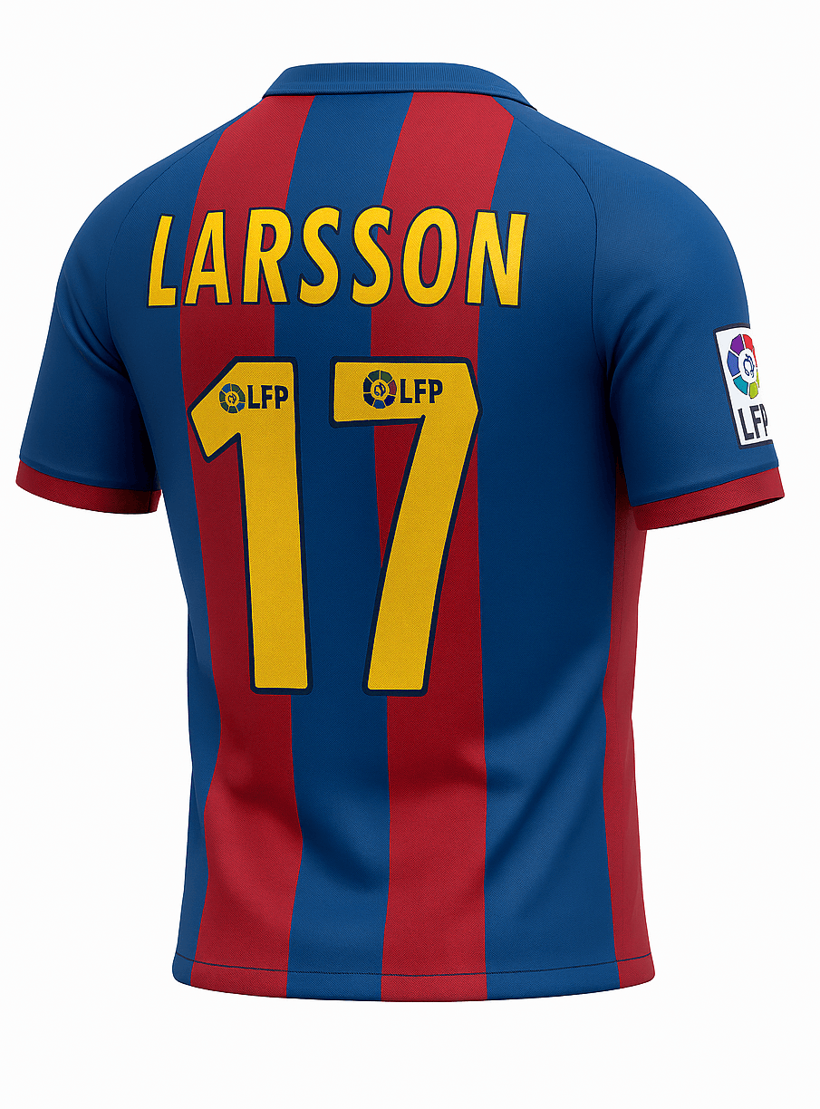 2004–05 Barcelona Home Larsson #17 (Feels Like New) - Size L