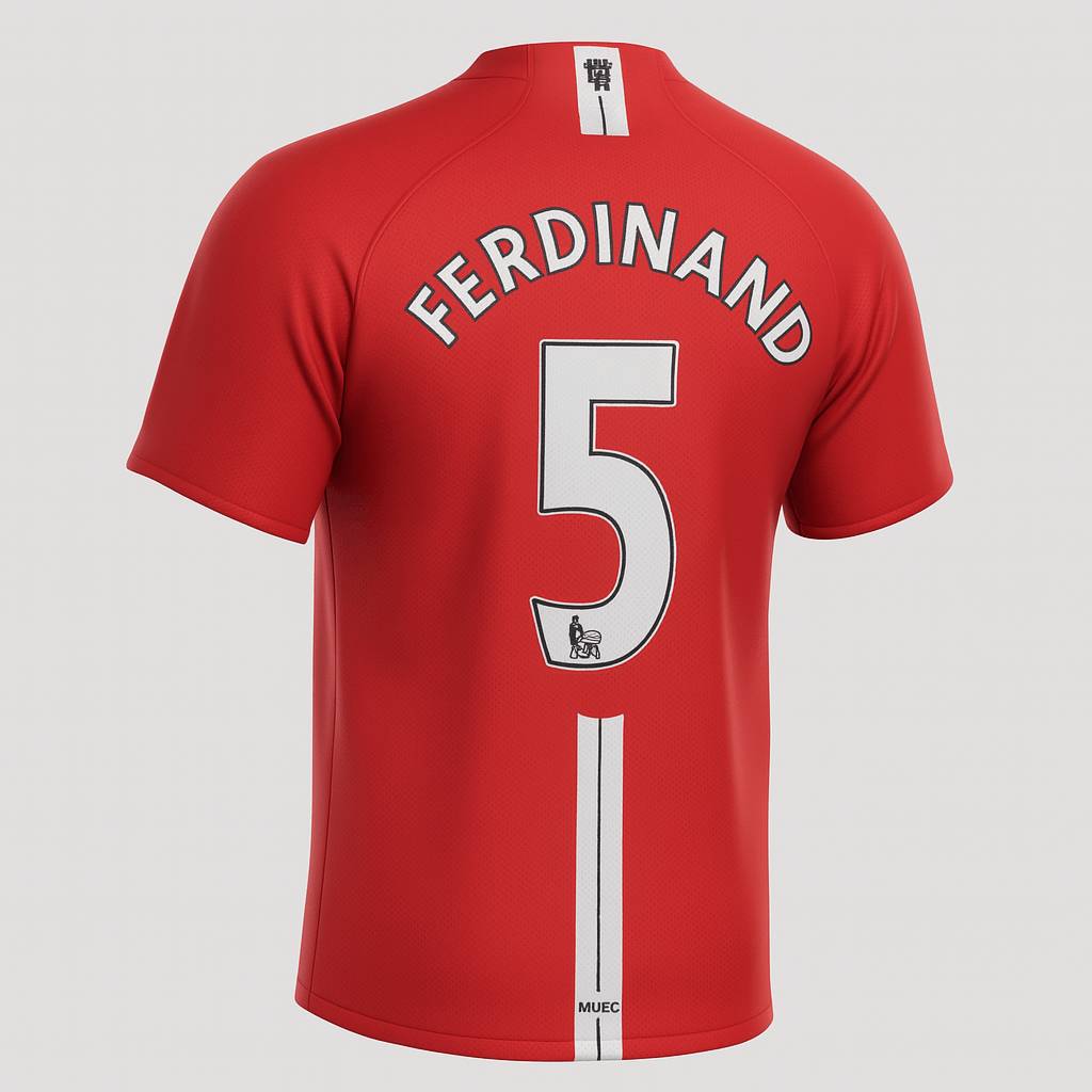 2007–09 Manchester United Home Ferdinand #5 (New) - Size S