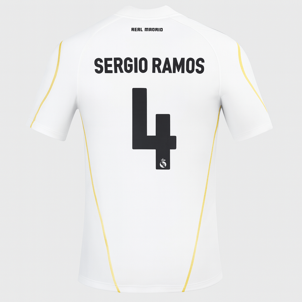 2009–10 Real Madrid Home Sergio Ramos #4 (New) - Size L