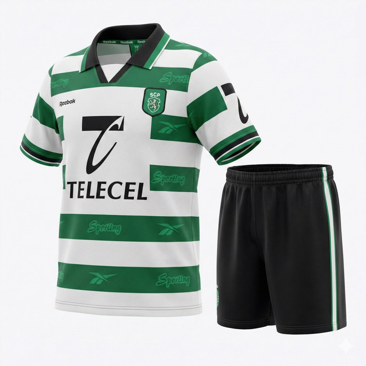 Sporting Lisbon Home 1999/2000 Kids Kit (Feels Like New) - Size 22