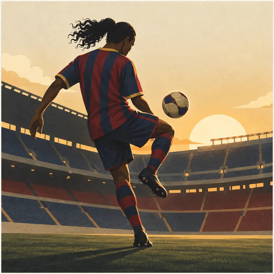 Ronaldinho Era editorial illustration for Barcelona