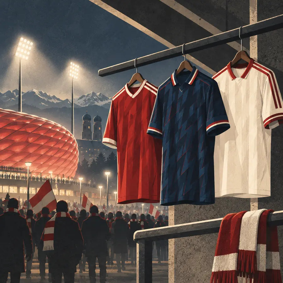 Bayern European Shirts editorial illustration for Bayern Munich