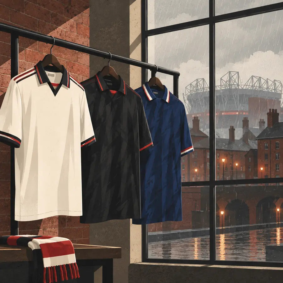 Manchester United Away Classics editorial illustration for Manchester United