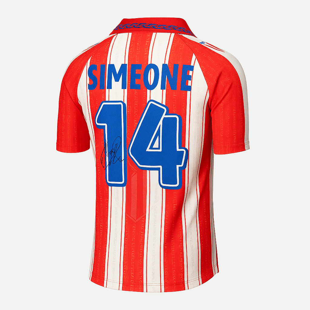 1995–96 Atlético Madrid Home Simeone #14 (Feels Like New) - Size S
