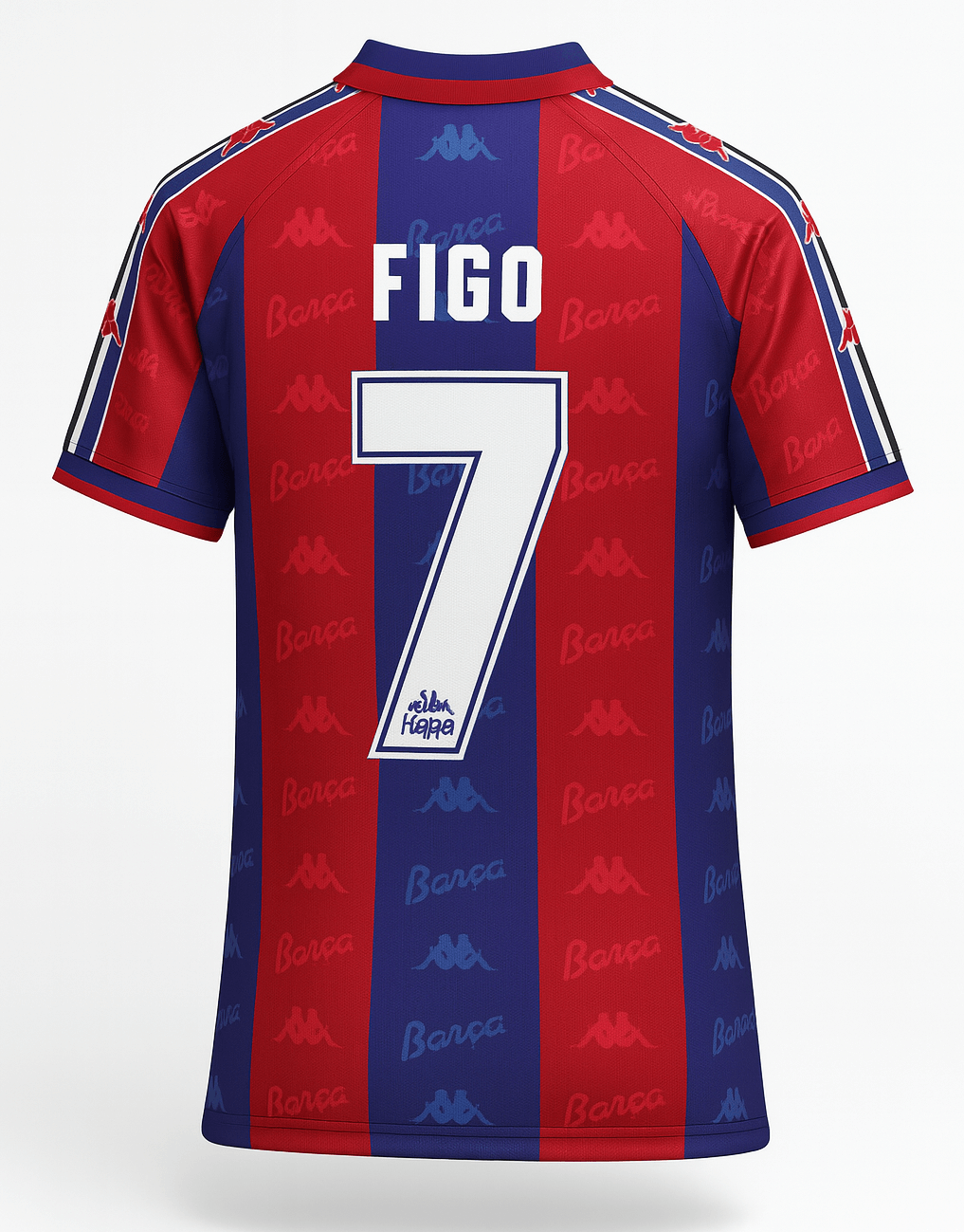 1995–97 Barcelona Home Figo #7 (Feels Like New) - Size M