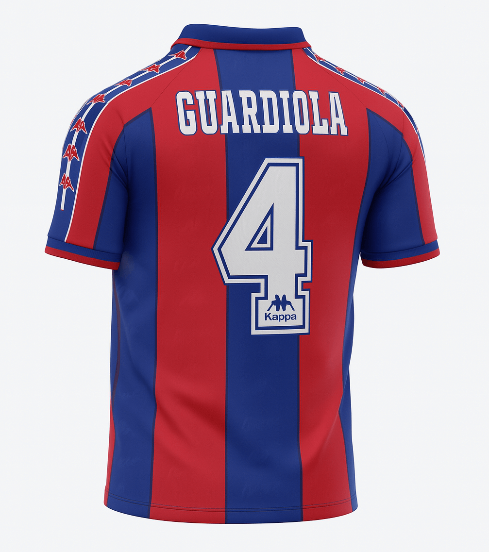 1995–97 Barcelona Home Guardiola #4 (Feels Like New) - Size XL