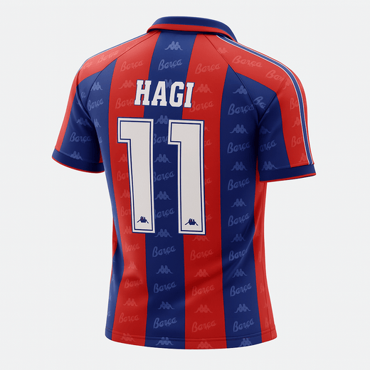 1995–97 Barcelona Home Hagi #11 (Feels Like New) - Size XL