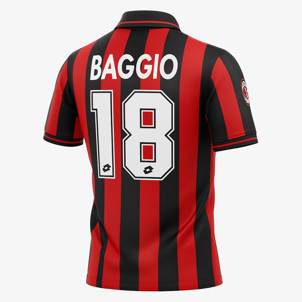 1996–97 AC Milan Home Baggio #18 (Feels Like New) - Size L