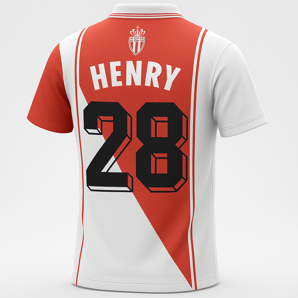 1996–97 AS Monaco Home Henry #28 (Feels Like New) - Size M