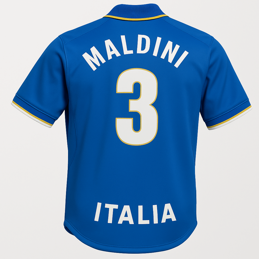 1996–97 Italy Home Maldini #3 (Feels Like New) - Size XS