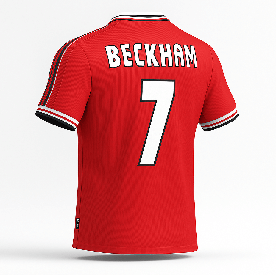 1998–00 Manchester United Home Beckham #7 (Feels Like New) - Size M