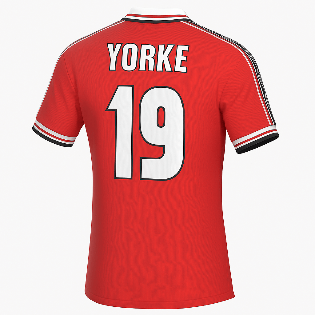 1998–00 Manchester United Home Yorke #19 (Feels Like New) - Size XS