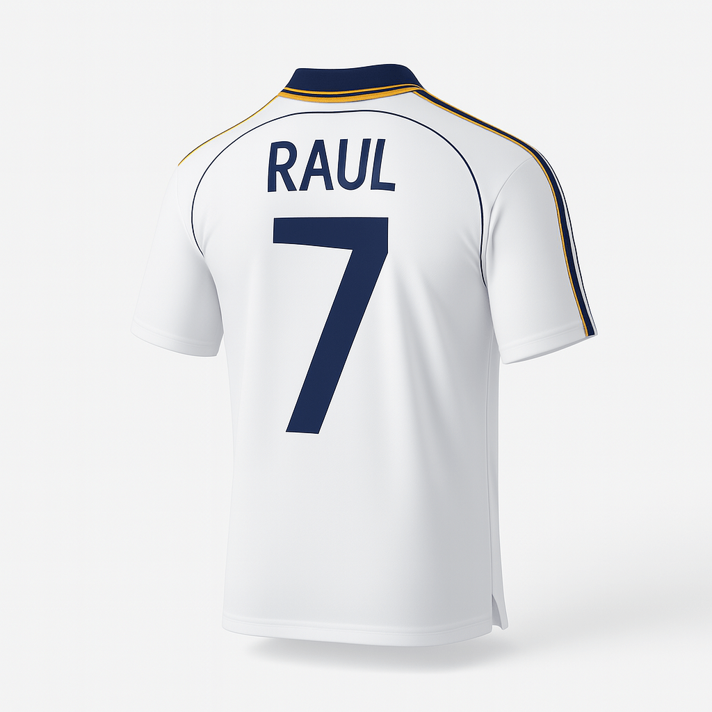 1998–00 Real Madrid Home Raul #7 (Feels Like New) - Size L
