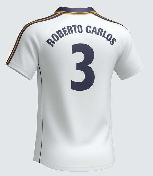 1998–00 Real Madrid Home Roberto Carlos #3 (Feels Like New) - Size S