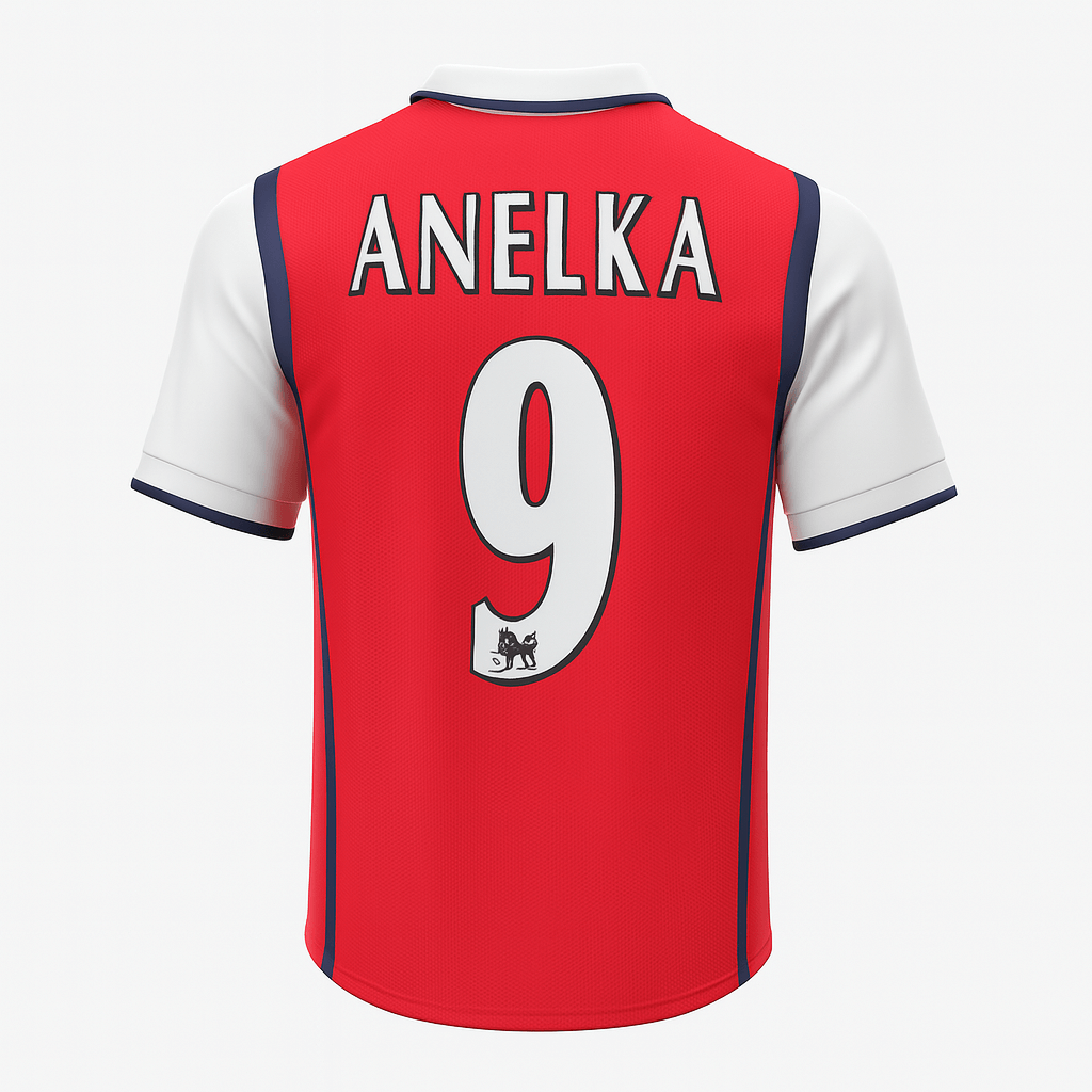 1998–99 Arsenal Home Anelka #9 (Feels Like New) - Size L