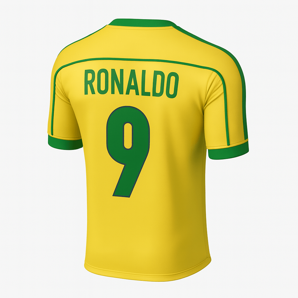 1998 Brazil Home Ronaldo #9 (Feels Like New) - Size XL