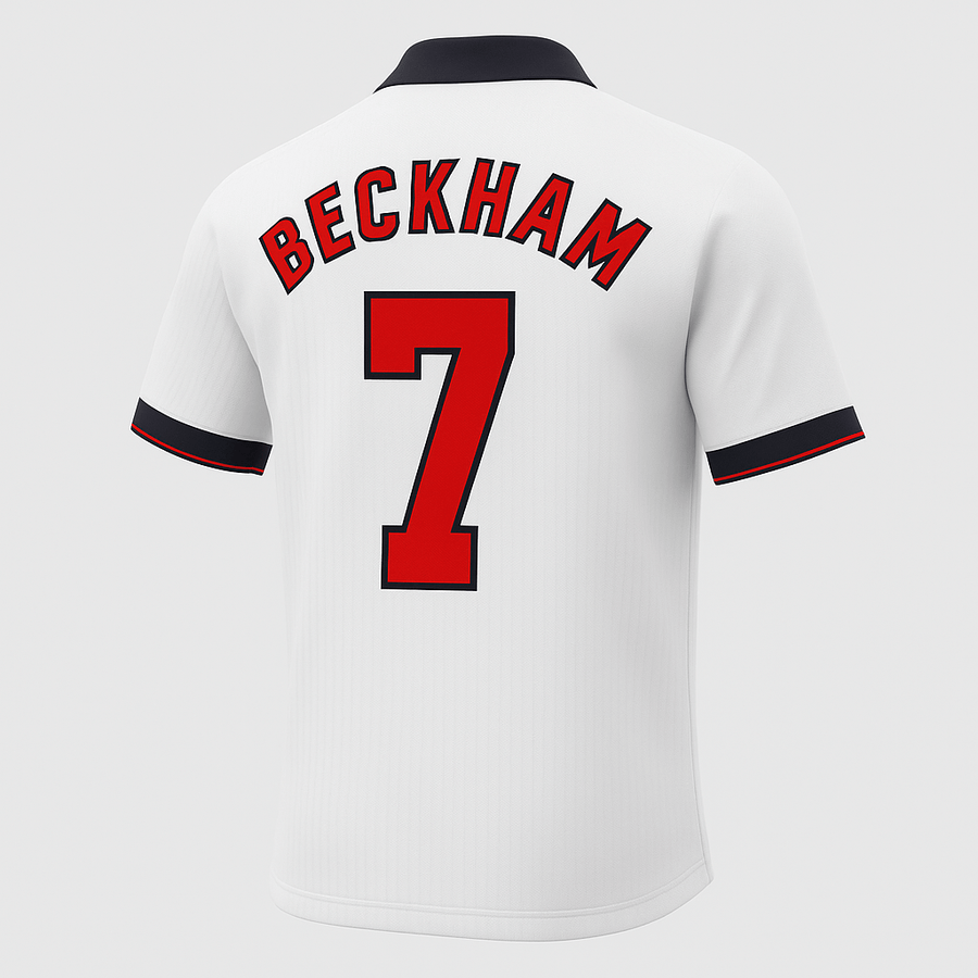 1998 England Home Beckham #7 (Feels Like New) - Size XXL - image 1
