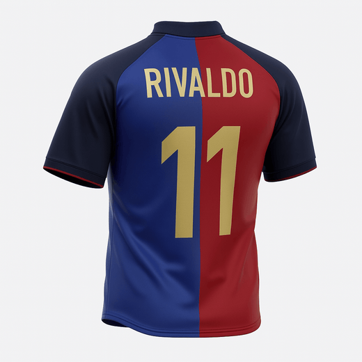 1999–00 Barcelona Home Rivaldo #11 (Feels Like New) - Size S