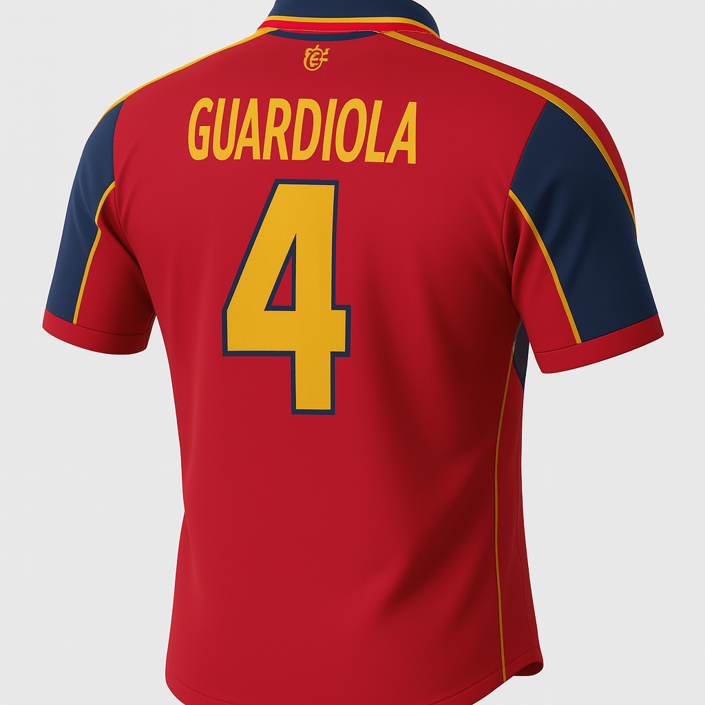 1999–02 Spain Home Guardiola #4 (Feels Like New) - Size XL