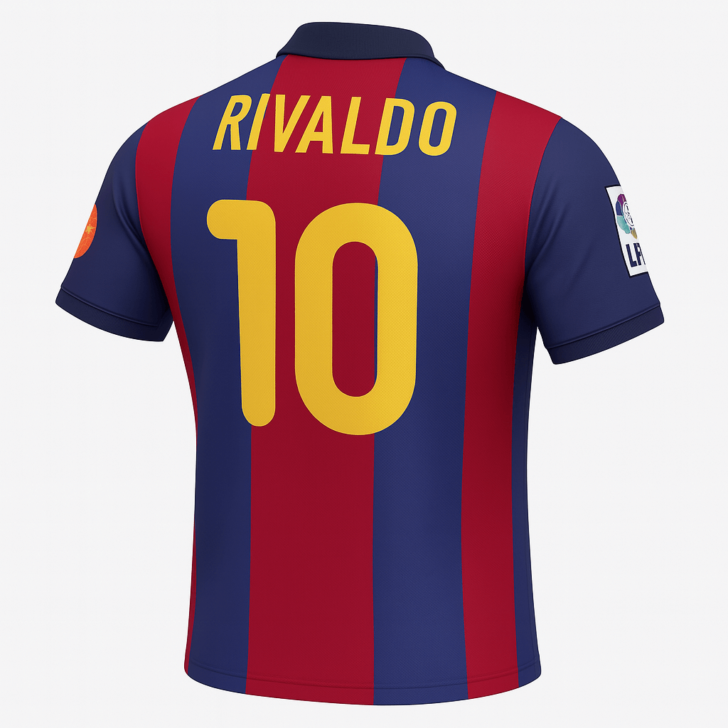 2000–01 Barcelona Home Rivaldo #10 (Feels Like New) - Size M
