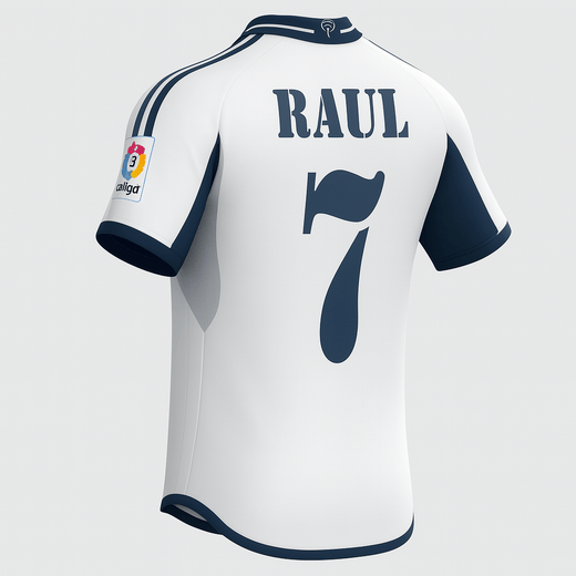 2000–01 Real Madrid Home Raul #7 (Feels Like New) - Size M