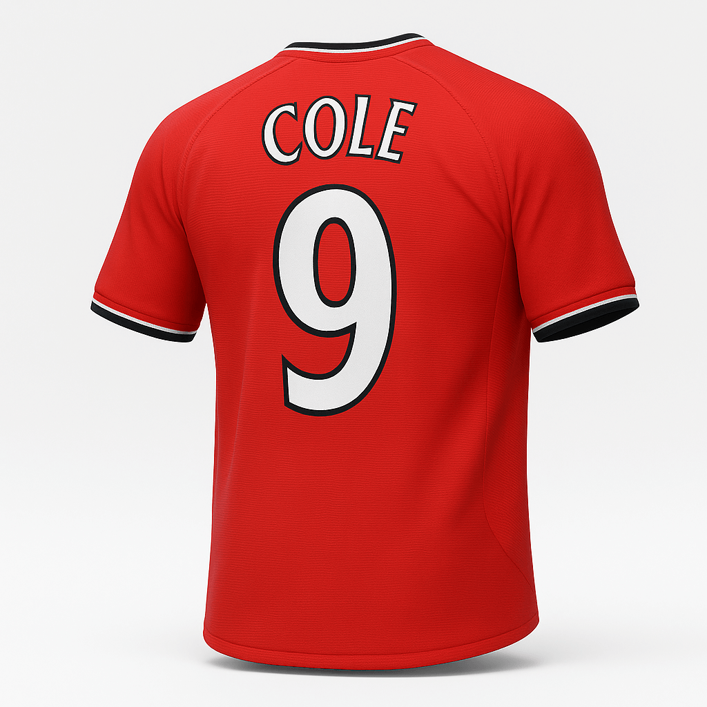 2000–02 Manchester United Home Cole #9 (Feels Like New) - Size M