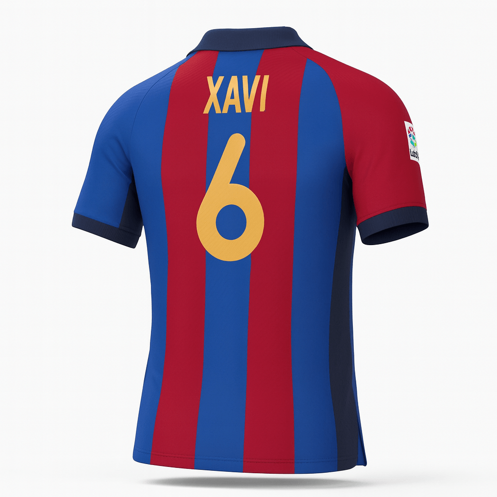 2001–02 Barcelona Home Xavi #6 (Feels Like New) - Size L