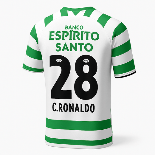 2002–03 Sporting Lisbon Home Ronaldo #28 (Feels Like New) - Size M