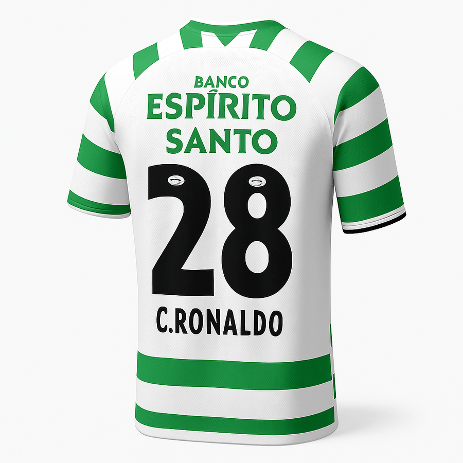 2002–03 Sporting Lisbon Home Ronaldo #28 (Feels Like New) - Size M - image 1