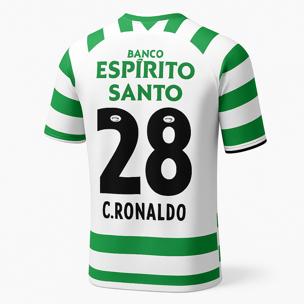 2002–03 Sporting Lisbon Home Ronaldo #28 (Feels Like New) - Size XL