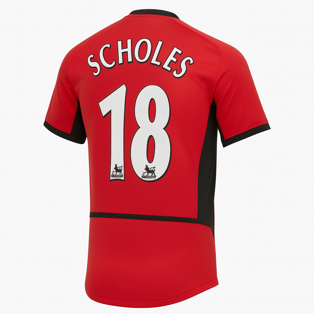 2002–04 Manchester United Home Scholes #18 (Feels Like New) - Size XXL