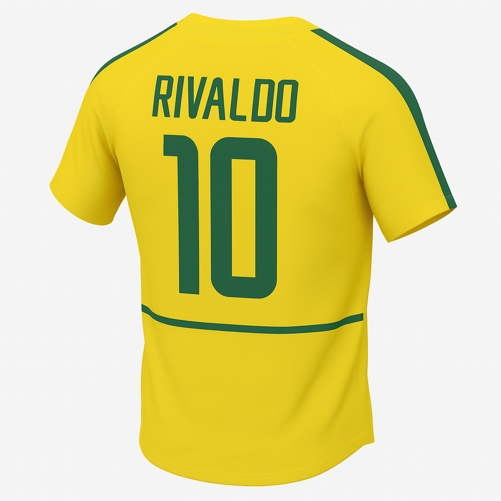 2002 Brazil Home Rivaldo #10 (Feels Like New) - Size M