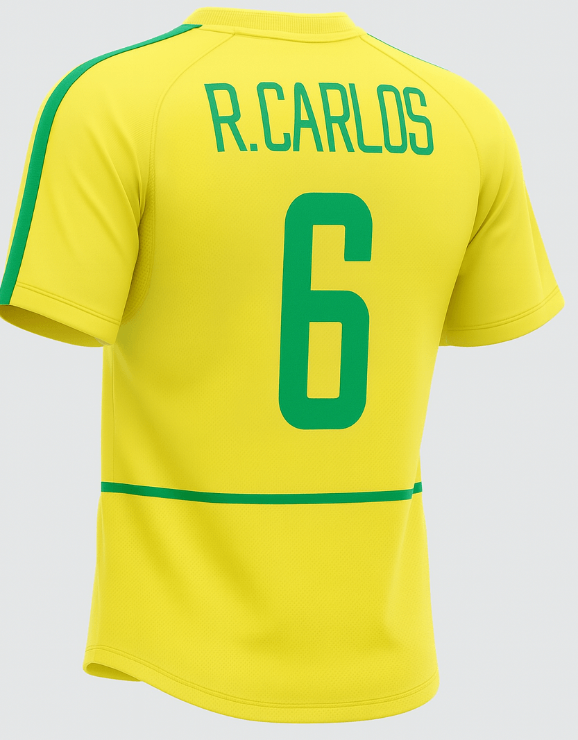 2002 Brazil Home R.Carlos #6 (Feels Like New) - Size M