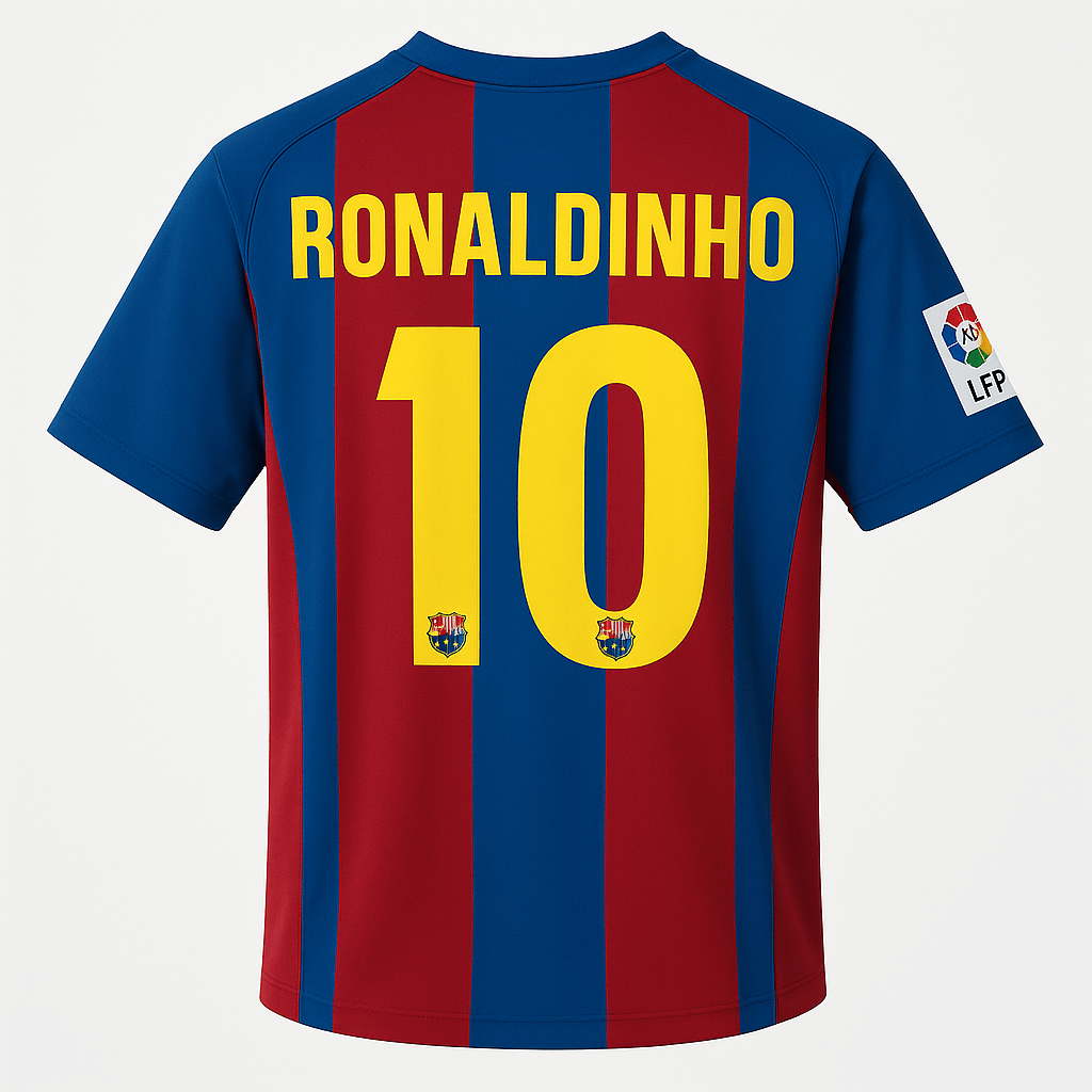 2004–05 Barcelona Home Ronaldinho #10 (Feels Like New) - Size M