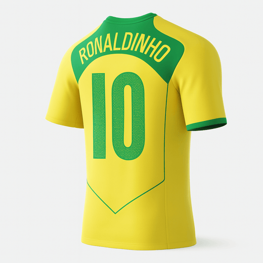 2004 Brazil Home Ronaldinho #10 (Feels Like New) - Size L