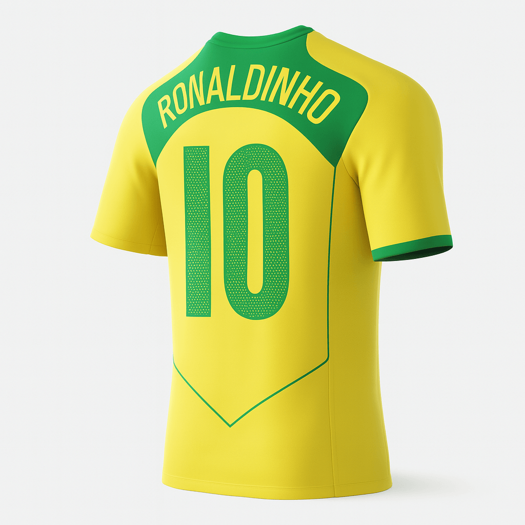 2004 Brazil Home Ronaldinho #10 (Feels Like New) - Size S
