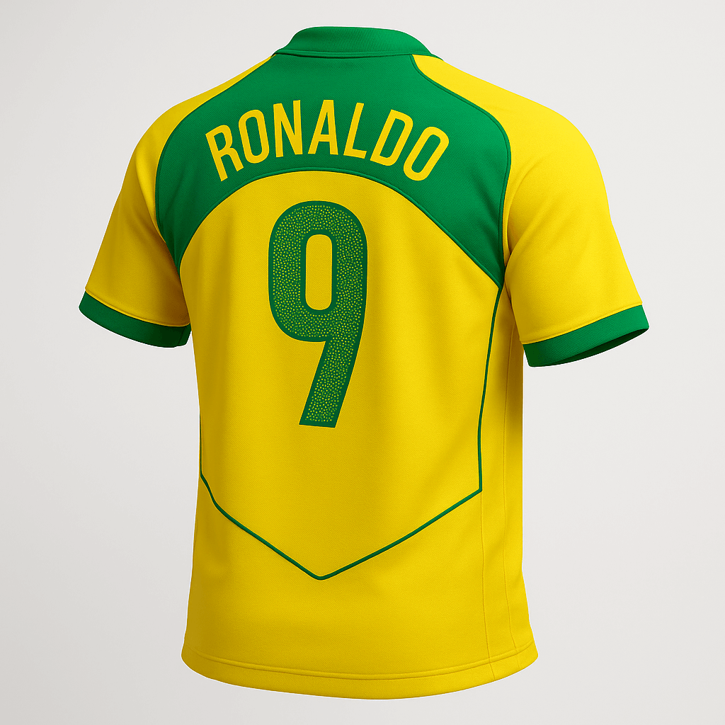 2004 Brazil Home Ronaldo #9 (Feels Like New) - Size M