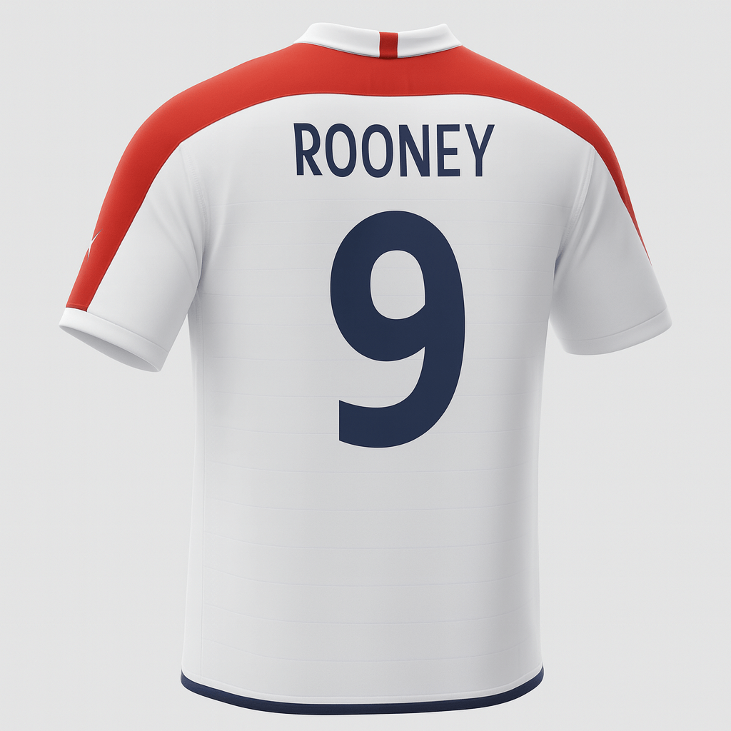 2004 England Home Rooney #9 (Feels Like New) - Size XXL