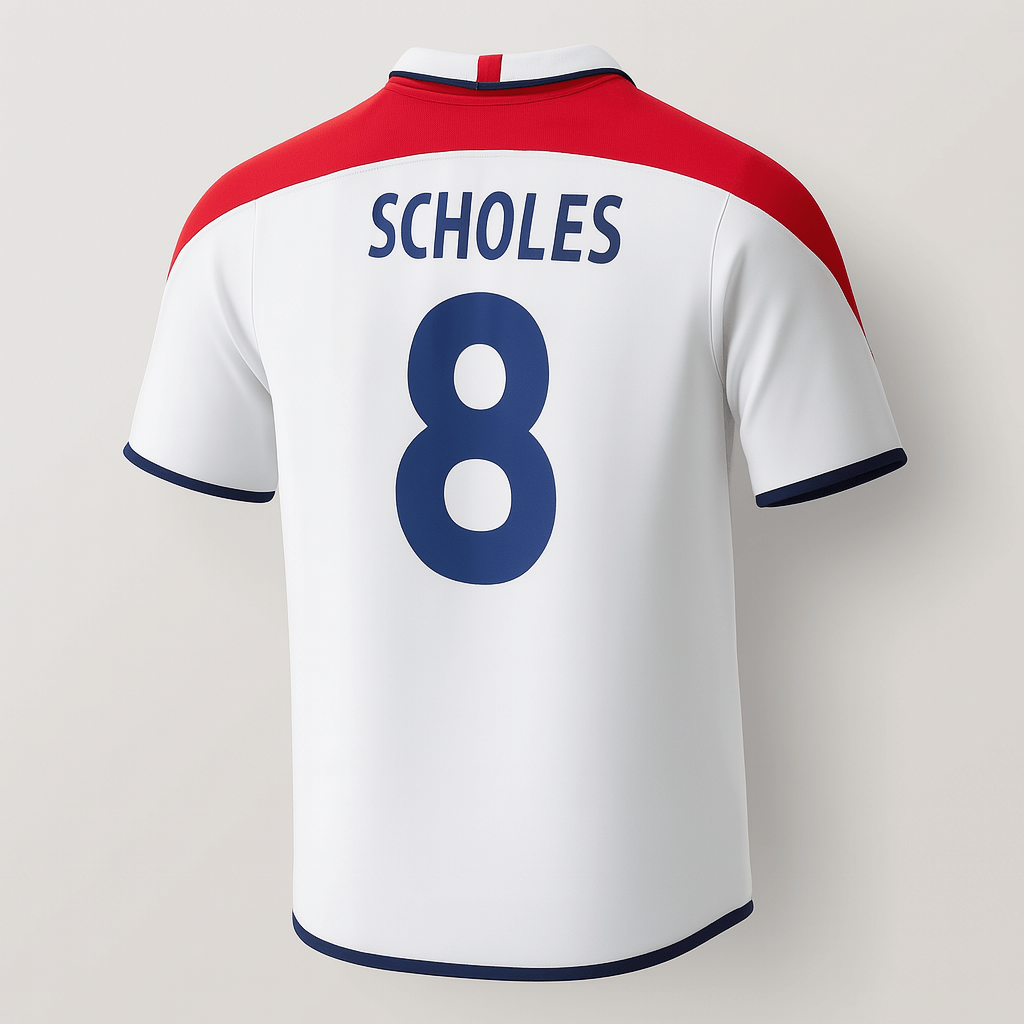 2004 England Home Scholes #8 (Feels Like New) - Size XS