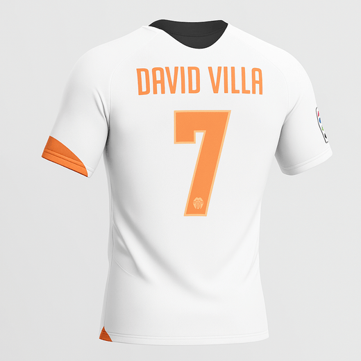2005–06 Valencia Home David Villa #7 (Feels Like New) - Size M