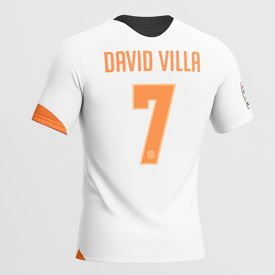 2005–06 Valencia Home David Villa #7 (Feels Like New) - Size M - image 1