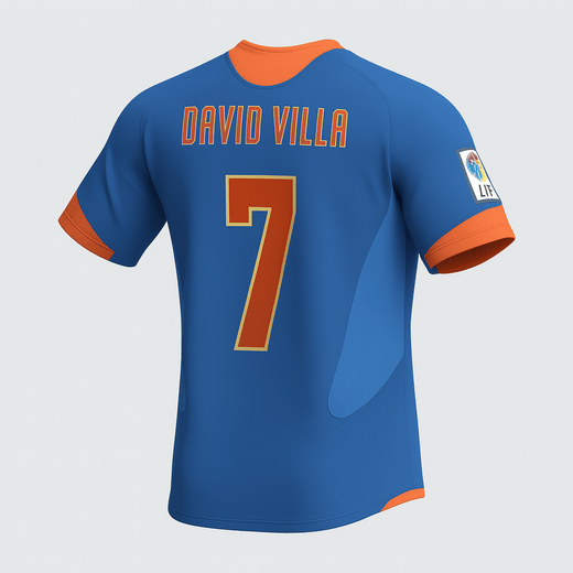 2005–06 Valencia Away David Villa #7 (Feels Like New) - Size L