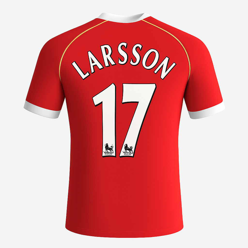 2006–07 Manchester United Home Larsson #17 (New) - Size M