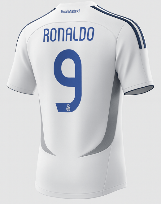 2006–07 Real Madrid Home Ronaldo #9 (New) - Size XL