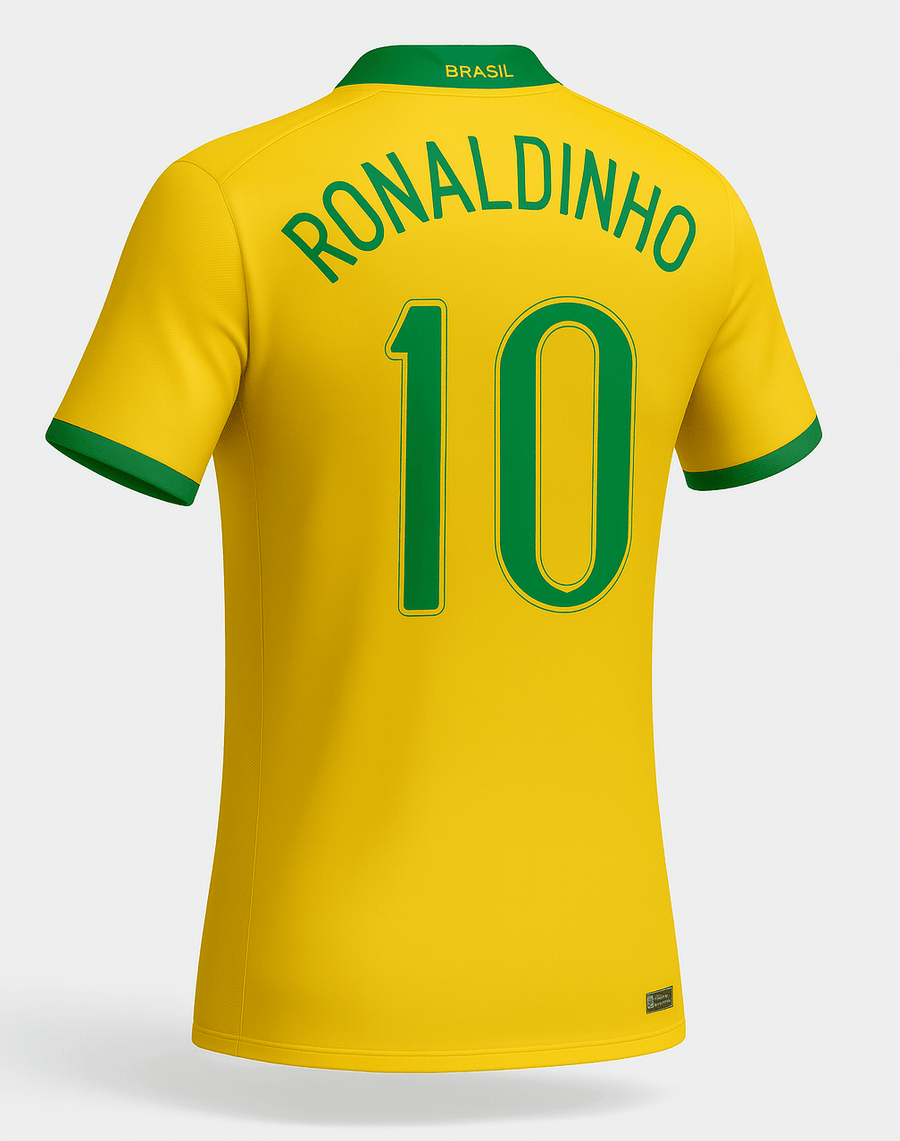2006 Brazil Home Ronaldinho #10 (New) - Size S - image 1