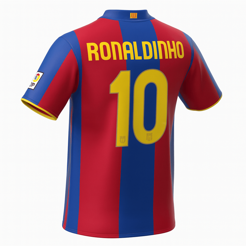 2007–08 Barcelona Home Ronaldinho #10 (New) - Size M