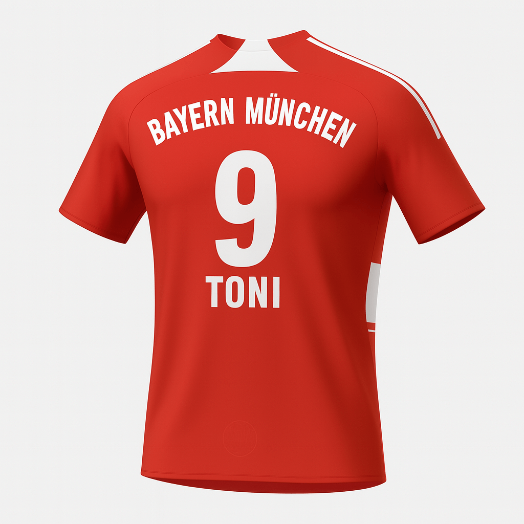 2007–08 Bayern Munich Home Toni #9 (New) - Size M